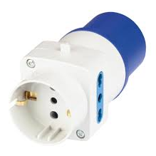 ADATTATORE TRIPLO SPINA CEE 2P+T 2 BIPASSO+1 SCHUKO