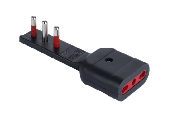 ADATTATORE ROSI ULTRAPIATTO 10A NERO