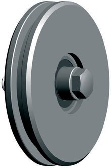 RUOTA GOLA "U" C/CUSCINETTO 90MM FAC 306