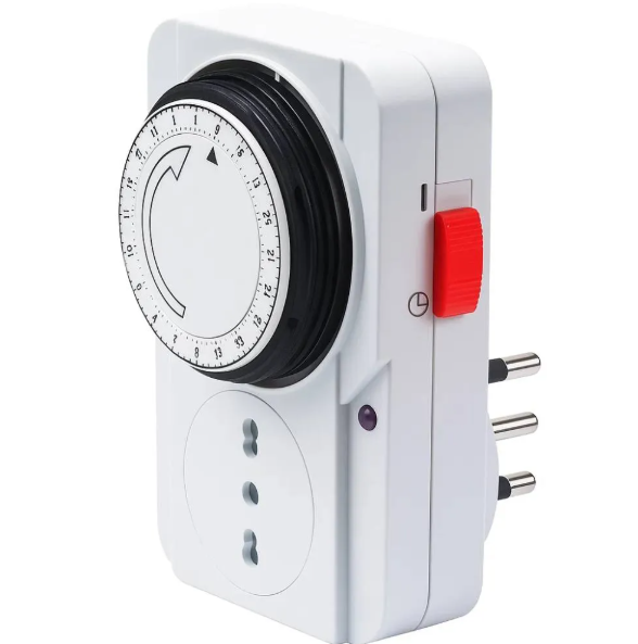 TIMER PROGRAMMABILE GIORNALIERO SPINA 16A 2P+T C/PRESA BIPASSO