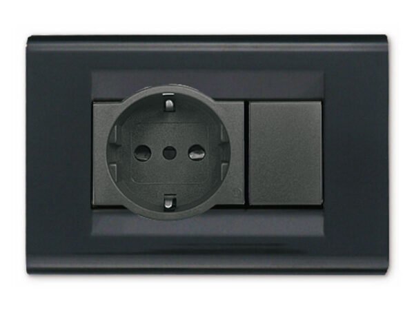 OLD LIVING - PLACCA NERA 1F+SCHUKO