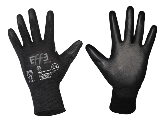 GUANTI DA LAVORO IN POLIURETANO NERO TG.10/XL