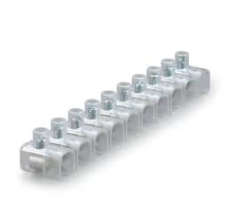 10PZ MORSETTI A STECCA TRASPARENTI 16MMQ