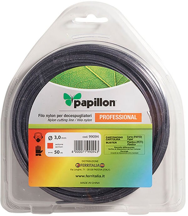 PAPILLON FILO QUADRO P/DECESPUGLIATORE NYLON/ALL. D.3,5x40MT