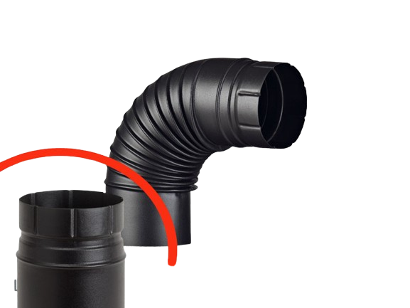 ALA CURVA 90° NERO OPACO 12CM