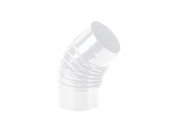 ALA GOMITO BIANCO 45° 10CM