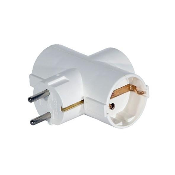 ADATTATORE TRIPLO SCHUKO BIANCO 16A 3500W