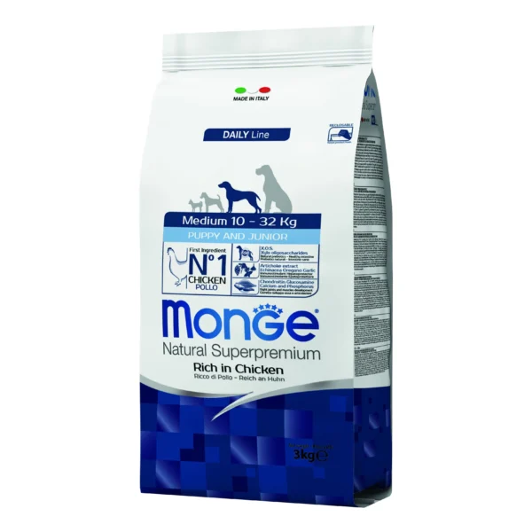 MONGE CANE MEDIUM PUPPY JUNIOR POLLO 3KG