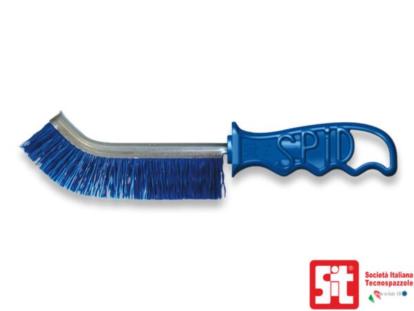 SPAZZOLA NYLON RIGIDO C/MANICO BLU