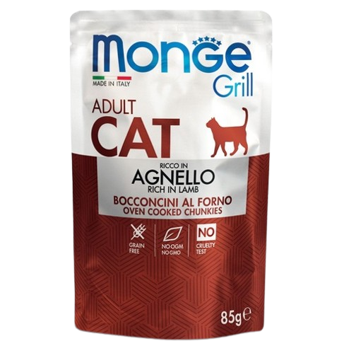 MONGE GRILL GATTO ADULTO AGNELLO 85GR