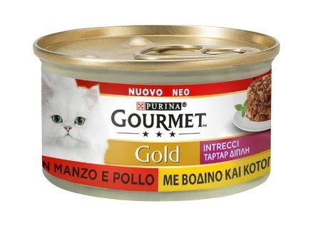 GOURMET GOLD INTRECCI DI GUSTO POLLO E MANZO 85GR