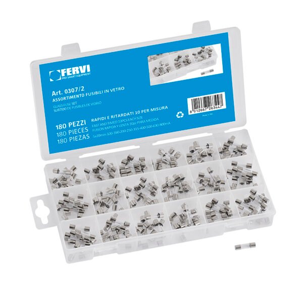 ASSORTIMENTO 180 FUSIBILI IN VETRO