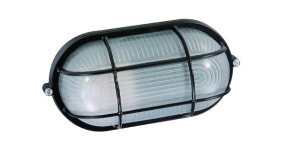 PLAFONIERA ALLUMINIO VIGOR OVO OVALE NERA 60W