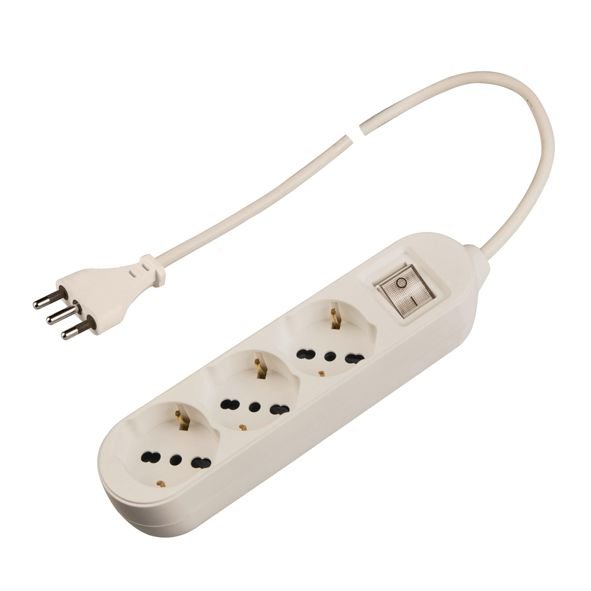MULTIPRESA 3SCH+BIP C/INTERRUTTORE 16A