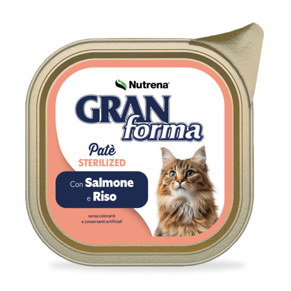 GF CAT STERILIZED PATE’ SALMONE E RISO 100GR