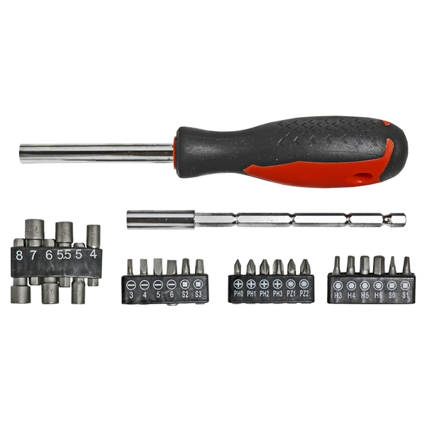SET 26PZ CACCIAVITE+BIT+BUSSOLE