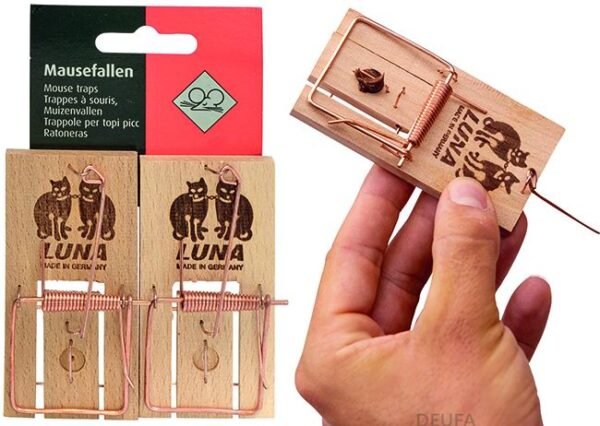 CF.2 TRAPPOLE P/TOPI A MOLLA BASE LEGNO PICCOLE