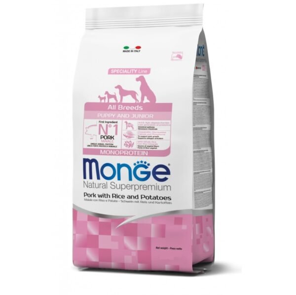 MONGE CANE ALL BREEDS PUPPY/JUNIOR MAIALE, RISO E PATATE 12KG