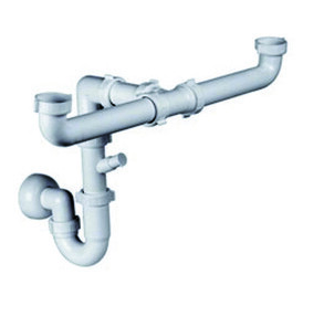 SIFONE LAVELLO 2 VIE C/ATT. LAVAST. BASSO INGOMBRO 1"
